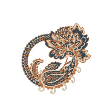 Paisley Çiçek Doğulu Etnik Düzen. Vektör Arapça Süslemesi