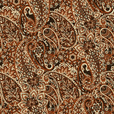 Paisley dikişsiz desen. Batik biçiminde vintage arkaplan