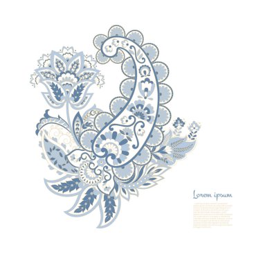 Paisley Çiçekli Doğulu Etnik Düzen.