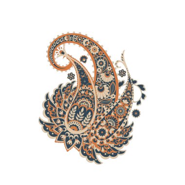 Damask izole edilmiş desenli vektör süsü