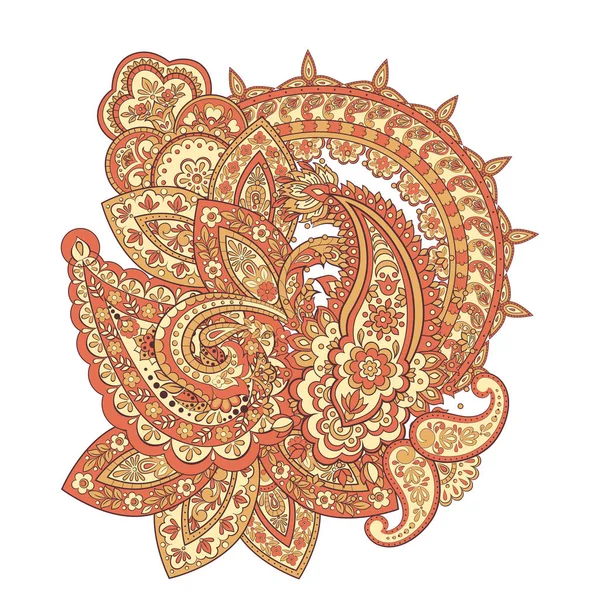 Nahtloses Paisley Muster Indischen Stil Florale Vektorillustration — Stockvektor