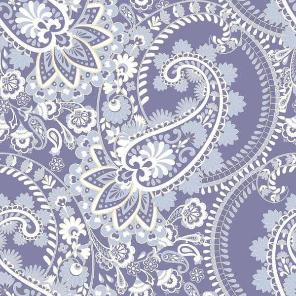 Paisley Modelo Étnico Sem Emenda Indiana Floral Vintage Fundo — Vetor de Stock