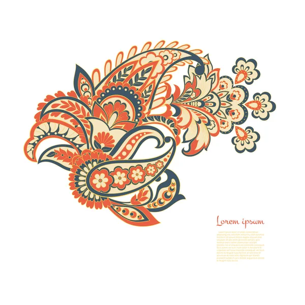 Paisley Vector Pattern Isolierte Asiatische Illustration — Stockvektor