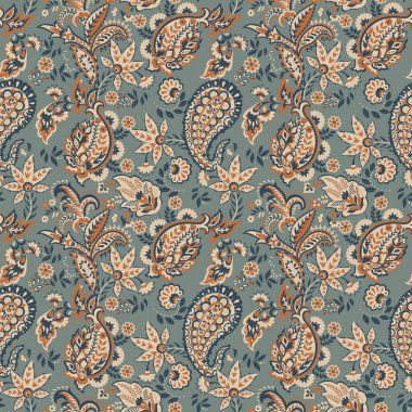 Paisley dikişsiz desen. Batik biçiminde vintage arkaplan