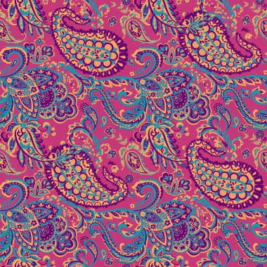 Paisley dikişsiz desen. Batik biçiminde vintage arkaplan