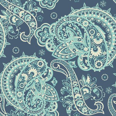 Paisley dikişsiz desen. Vektör etnik süsü