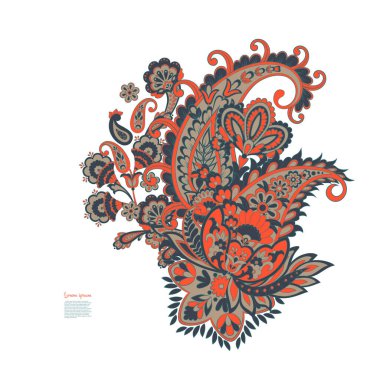 Vektör Paisley münzevi tebrik kartı