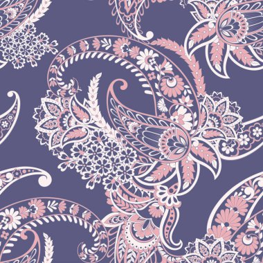 Paisley dikişsiz çiçek deseni. Damask vintage arkaplanı