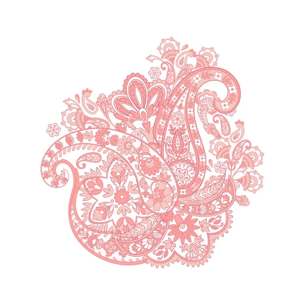 Ornamento Paisley Floral Ilustración Vectorial Estilo Textil Asiático — Vector de stock