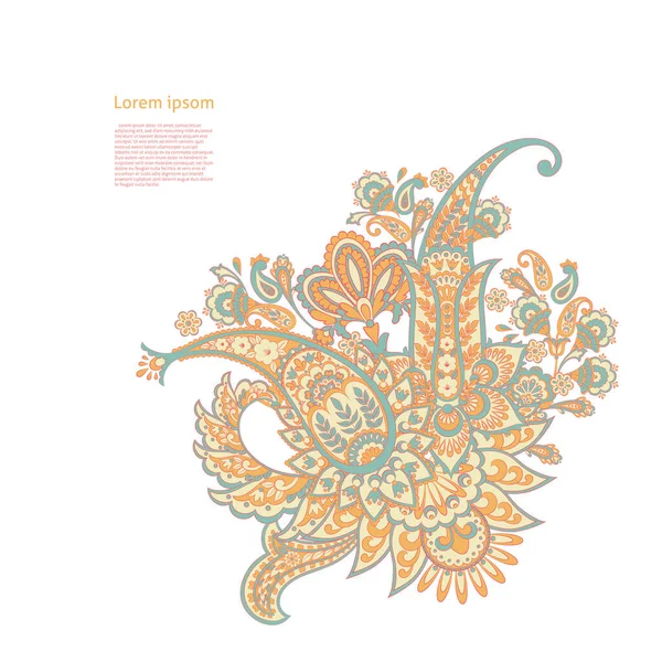 Paisley Floral Orientalisches Isoliertes Muster — Stockvektor