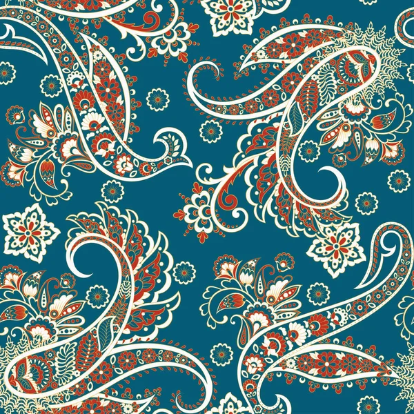 Damasco Paisley Patrón Vectorial Sin Costuras — Archivo Imágenes Vectoriales