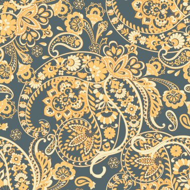 Çiçeksel elementlerle desenli, pürüzsüz etnik desen..