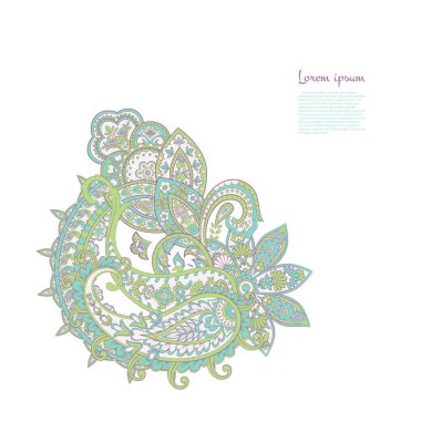 Paisley izole desen. Şam tarzında vintageillustration