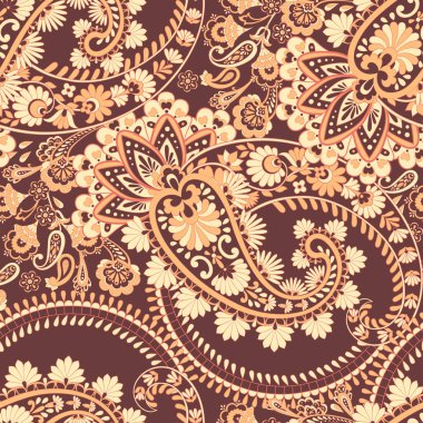 Paisley, kusursuz etnik model. Hint çiçekli bağbozumu