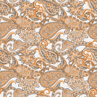 Paisley vektör seamless modeli. Fantastik çiçek yaprakları. Tekstil bohem Yazdır. Batik boyama. Vintage