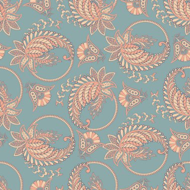 Paisley dikişsiz desen. Hint süsü. 