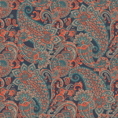 Paisley dikişsiz çiçek deseni. Damask vintage arkaplanı