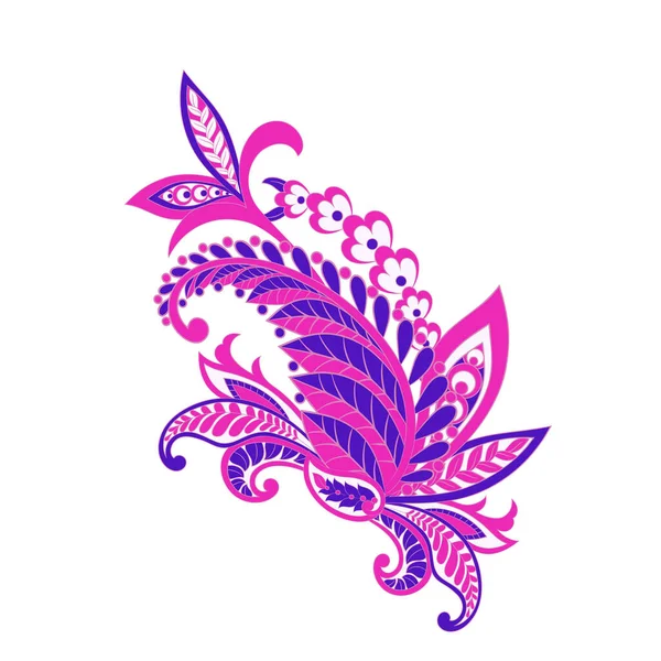 Modèle Vectoriel Paisley Fantastique Flowe Feuilles — Image vectorielle