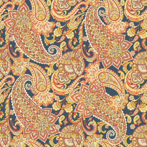 Patrón Floral Sin Costuras Paisley Damasco Fondo Vintage — Archivo Imágenes Vectoriales