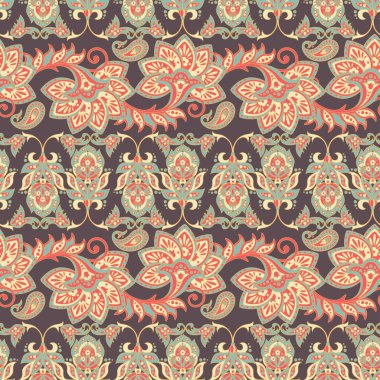 Asyalı batik tarzında çiçeksiz tekstil deseni