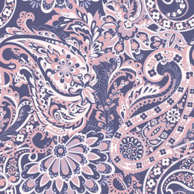 Paisley deseni. Kusursuz Asya Tekstil Arkaplanı