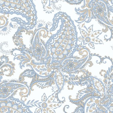 Paisley Çiçek Doğulu Etnik Düzen. Hint kumaşının kusursuz süsleme motifleri.