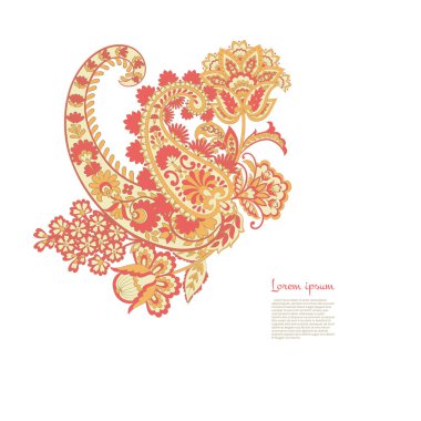 Hint tarzında Vektör Paisley deseni