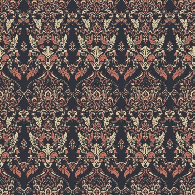 Vektör Barok çiçek deseni. Klasik çiçek süsü. Duvar kağıtları, tekstil, kumaş için klasik doku