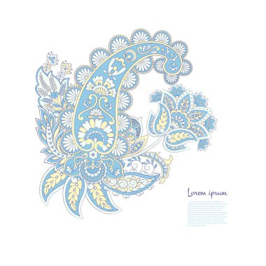 Paisley Çiçekli Doğulu Etnik Düzen.