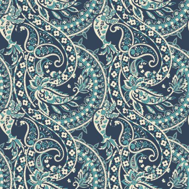 Şal desenli, desensiz bir süs. Çiçek dekoru süsleyin. Vektör illüstrasyonu