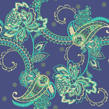 Paisley dikişsiz desen. Hint süsü. 