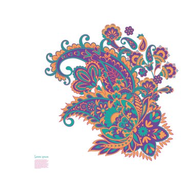 Vektör Paisley münzevi tebrik kartı