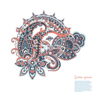 Paisley izole desen. Şam tarzında vintageillustration