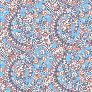 Paisley dikişsiz çiçek deseni. Damask vintage arkaplanı
