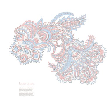 Paisley vektör deseni. Muhteşem çiçek, yapraklar