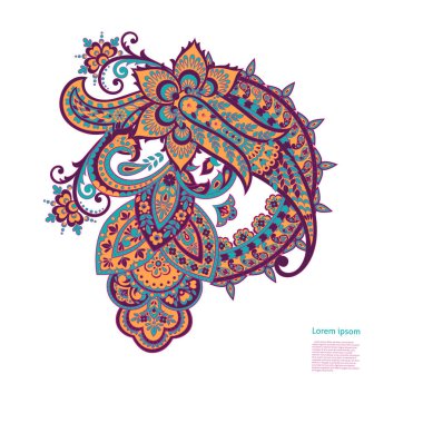 Hint, İran desenli desenli, izole bir süs.