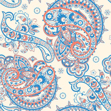 Paisley dikişsiz desen. Vektör etnik süsü