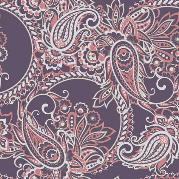 Nahtloser Asiatischer Textilhintergrund Paisley Muster — Stockvektor
