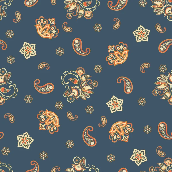 Motif Floral Sans Couture Avec Ornement Paisley Illustration Vectorielle — Image vectorielle