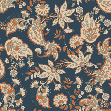 Vektör damaske arkaplanı. Paisley pürüzsüz desen