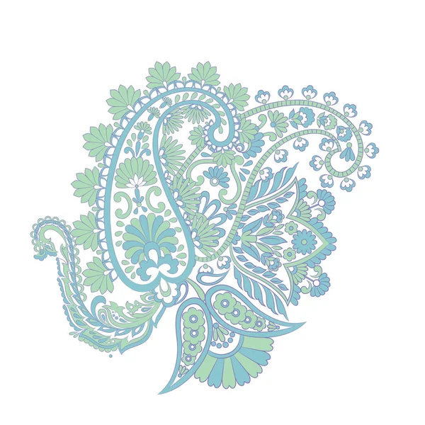Paisley Motif Vectot Avec Des Fleurs Dans Style Indien — Image vectorielle