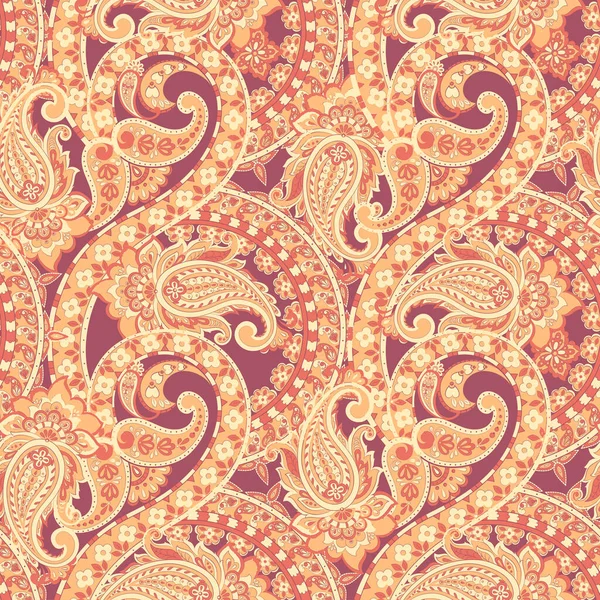 Paisley Floral Seamless Pattern — Stock Vector