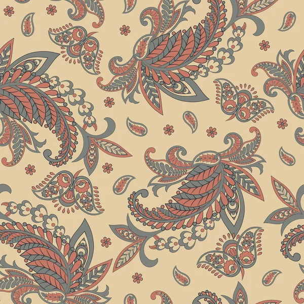 Patrón Floral Sin Costuras Paisley Damasco Fondo Vintage — Archivo Imágenes Vectoriales