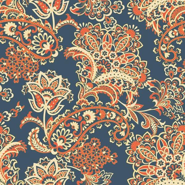 Płynny Wzór Paisley Tło Wektora Damask — Wektor stockowy