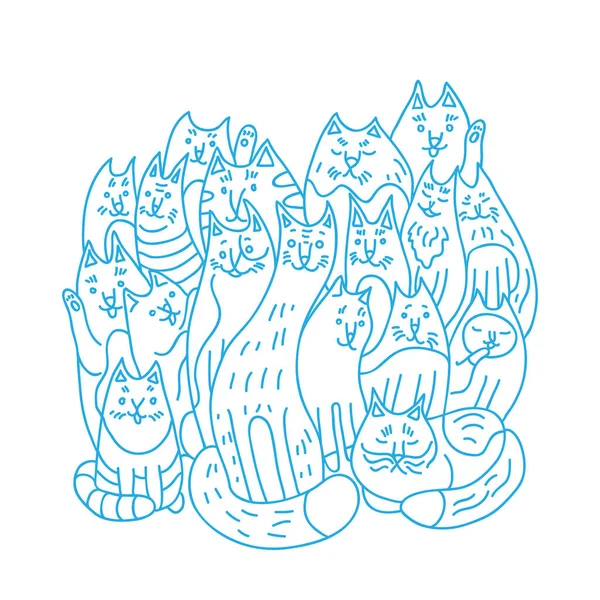 Katzenfamilie Vektor Illustration — Stockvektor