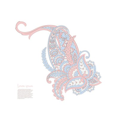 Paisley Çiçek Oryantal İzole Desen