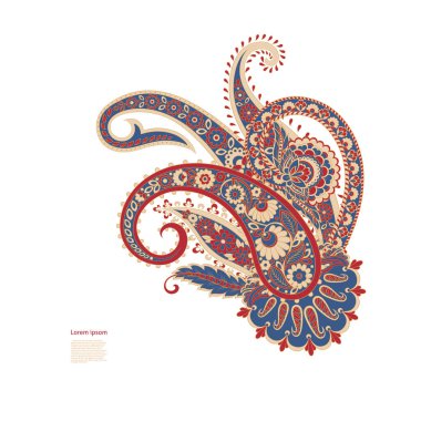 Vektör Paisley, çiçek vektör süslemesini izole etti