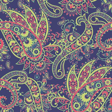 Paisley Damask süsü. Kusursuz Vektör deseni
