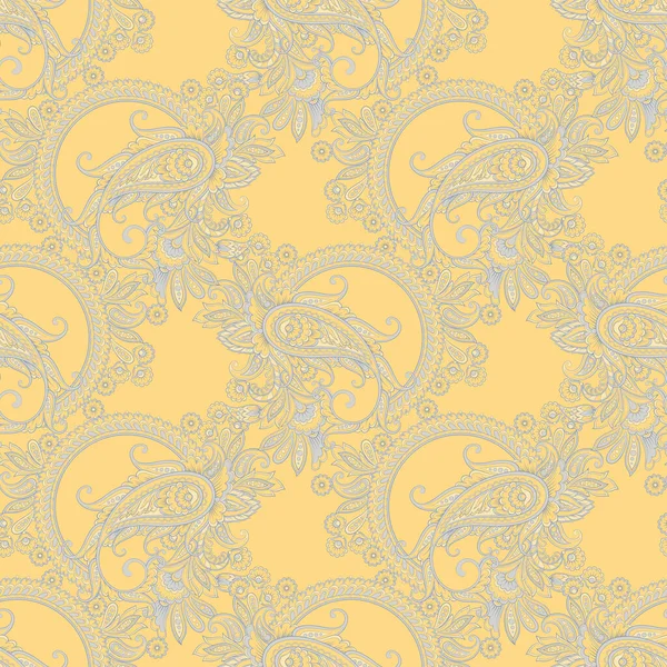 Naadloze Aziatische Textiel Achtergrond Paisley Patroon — Stockvector