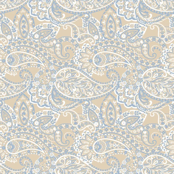 Patrón Sin Costura Vector Paisley Fantástica Flor Hojas Textil Estampado — Archivo Imágenes Vectoriales